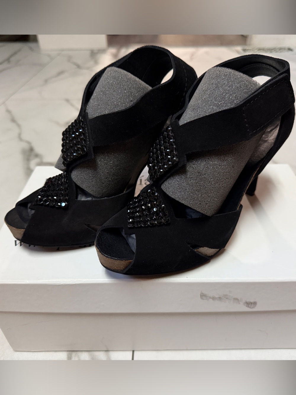 Black Pedro García Embellished Heels Size 39 Never Worn
